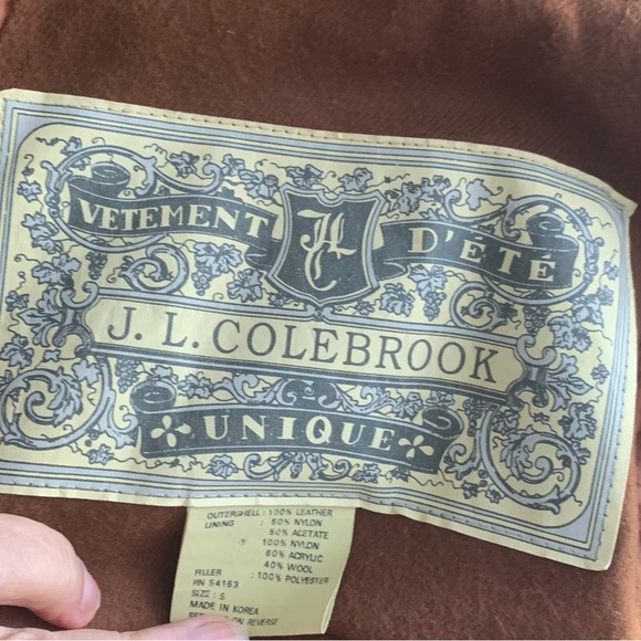 Leather jacket J.L. Colebrook mens size small suede coat - Picture 7 of 7